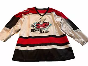 VINTAGE Albany River Rats Jersey Men L White New Jersey Devils AHL 90s PAPAJ #19 - Picture 1 of 4