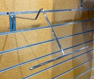 Chrome Slatwall Cowboy Hat Holders - Set of 10 for Retail and Home Display - Picture 1 of 5