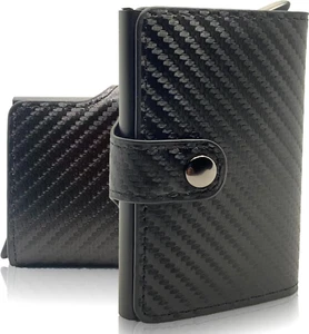 Portafoglio Uomo Slim Porta Carte Di Credito Piccolo Portafogli Schermato RFID P - Foto 1 di 12