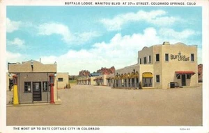 Postal vintage BUFFALO LODGE Colorado Springs, CO Manitou Blvd Roadside c1920s - Imagen 1 de 1