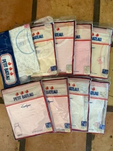 Lot of 9 Petit Bateau Tank Tops and T-Shirts 12, 14 & 16 ANS.  Brand New! - Picture 1 of 10