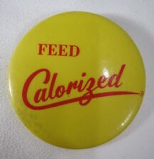 Vintage Yellow 2.5" FEED Colorized Farm Pin, Pinback Button, Badge