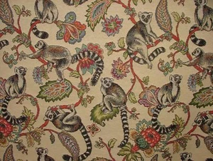 Madagassische Lemur " Tier Wandteppiche Design Stoff Polster Vorhänge Kissen - Bild 1 von 7