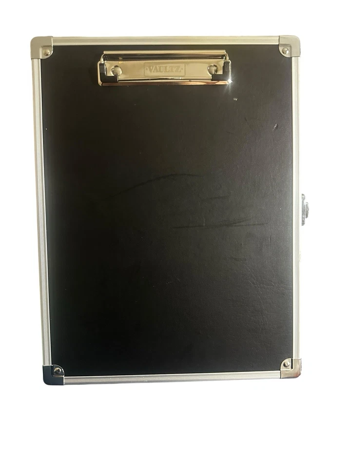 VAULTZ Aluminum Locking Storage Clipboard Hard Paper Case Black 13X10 NWT & Keys - Image 1 of 4