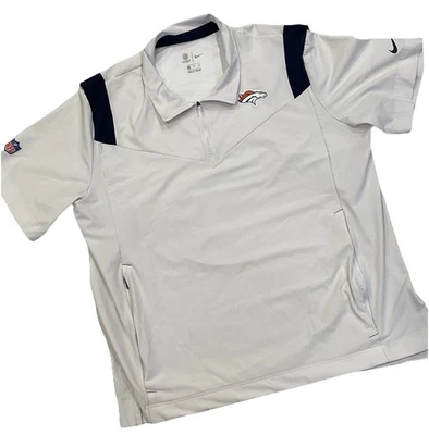 Nike On Field Blanco Denver Broncos Lateral Entrenadores Chaqueta Pullover 1/4 Cremallera 2XL Foto 1 de 4