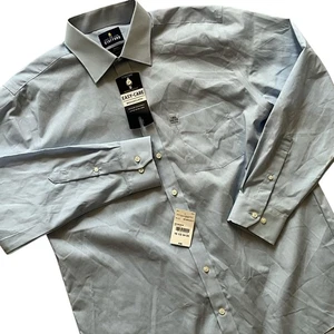 Camicia elegante Stafford Easy-Care blu tela larga uomo vestibilità regolare taglia 16 1/2 34-35 - Foto 1 di 6