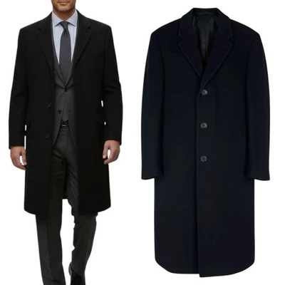 Calvin Klein Wool Cashmere Blend Top Coat Overcoat Black Men Size 42L/ L - Image 1 of 4