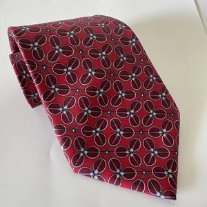 Gucci Seidenkrawatte Rot Geometrisch AOP Tie Made in Italy - Bild 1 von 6