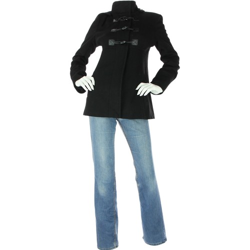 Giacca cappotto Michael Kors nero con cappuccio in lana a levetta
