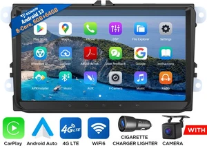 Autoradio 9"QLED Android 13 6+64 Navi 4G LTE CarPlay für Passat B6 B7 CC Magotan - Bild 1 von 24