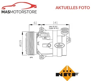 KOMPRESSOR KLIMAANLAGE NRF 32021 A FÜR FIAT CROMA 1.9 D MULTIJET 1.9L - Bild 1 von 8