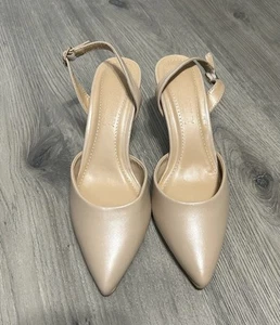 Cynthia Rowley "Nude" Petula Slingback Heels Size:7.5 - Picture 1 of 5