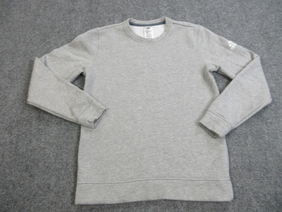 Adidas Sudadera Juvenil XL Gris Cuello Redondo Polar Logo Pullover Atlético Foto 1 de 4