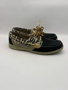 Zapatos sin cordones Sperry Top deslizantes dorados y negros talla 8 - Imagen 1 de 6