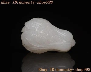 Estatua de adornos de repollo chino tallada a mano jade hetiano de los tiempos antiguos de China de 1,8" - Imagen 1 de 9