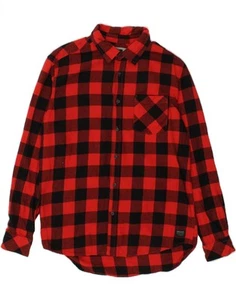 Camisa de franela de ajuste regular QUIKSILVER para hombre mediana roja a cuadros algodón CL69 - Imagen 1 de 3