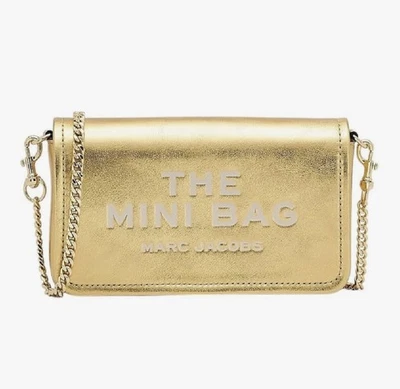 Mini bolso dorado Marc Jacobs The Metallic Leather Chain para mujer Marc Jacobs Foto 1 de 4