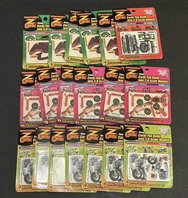 Lote de tarjetas coleccionables modelo 3D Z Cardz juguetes vintage 19 paquetes sin abrir  Foto 1 de 4