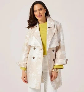 MarlaWynne Jacquard Spring Trench Sand Size Large - Picture 1 of 3