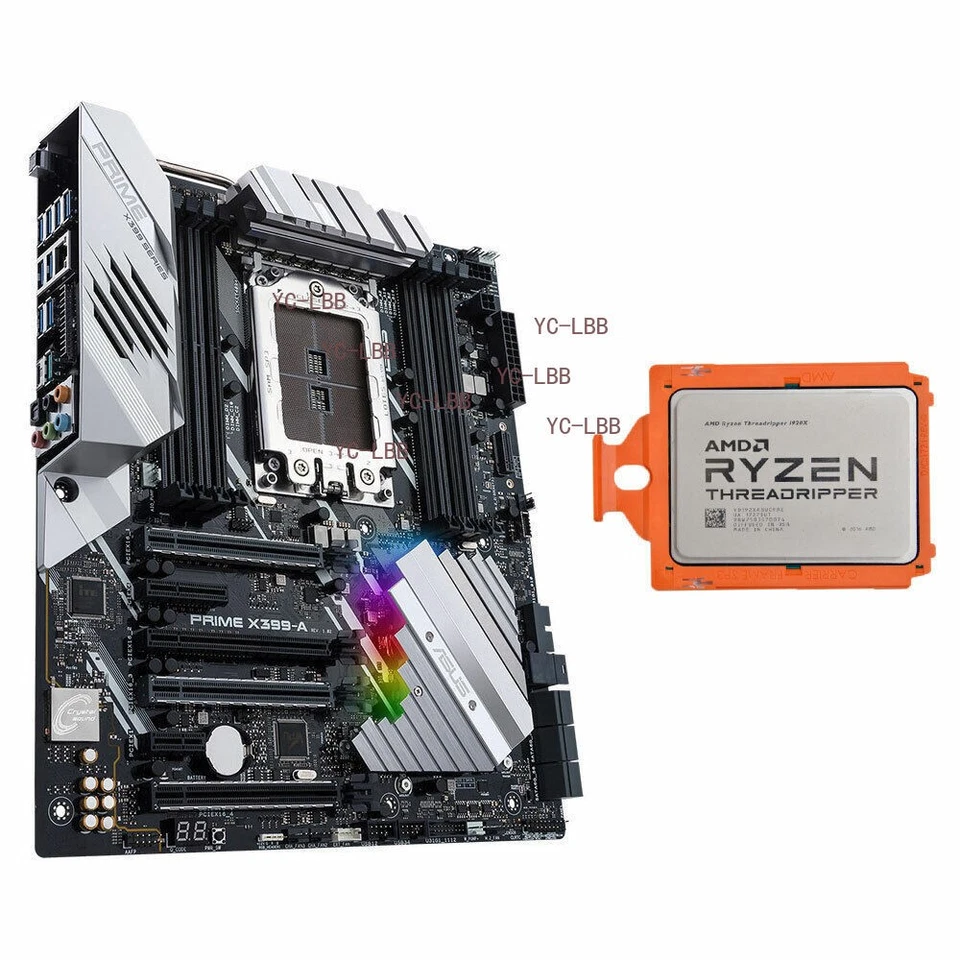 ASUS PRIME X399-A MotherBoard E-ATX + AMD Ryzen Threadripper 1920X 3.50GHz CPU - Image 1 of 4