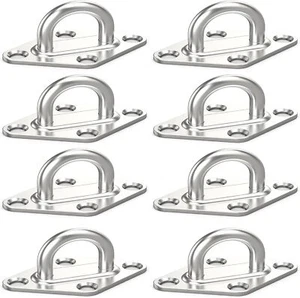 8 Pcs 2.3 Inch 304 Stainless Steel Pad Eye Plate Hook with Screws for Suspens... - Picture 1 of 1