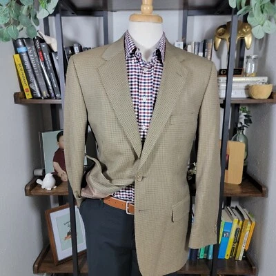 Abrigo deportivo Club Room para hombre de dos botones multi marrón pata de gallo mezcla de polietileno 42R Foto 1 de 4