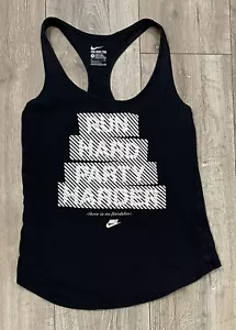 NIKE Women’s Run Hard Party Harder Tank Top Small Black Athletic Cut - Picture 1 of 9