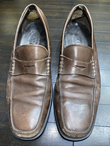 TOD’S Mocassini Tod's Penny scarpa uomo pelle marrone taglia US 9 made in Italy $580