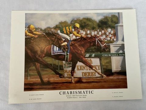 Charismatic 1999 Kentucky Derby Winner Art Print Postcard Celeste  Susany Cover