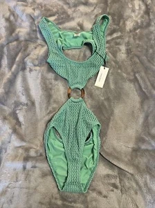 SMALL Montce Swim Ky One Piece Turquoise Crochet - Picture 1 of 7