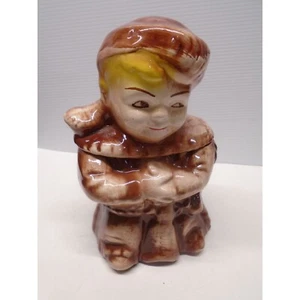 McCoy Brush Cookie Jar Davy Davey Crockett USA Vintage MCM 1950's w/flaw - Picture 1 of 10