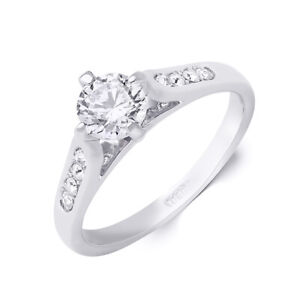 Womens Delicate 1.0 CT Promise Engagement RING For Her Silver Plated SIZE 5-9