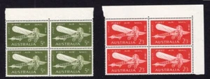 AUSTRALIA PREDECIMAL 1964 FIRST AIRMAIL SET BLOCKS VERY FINE MNH.. - Picture 1 of 2