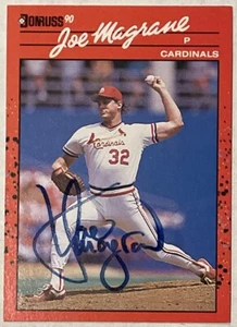 1990 DONRUSS JOE MAGRANE ST. LOUIS CARDINALS AUTOGRAPHED BASEBALL CARD SIGNED - Picture 1 of 2