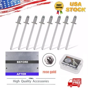 8pcs Nos Dash Rivets Stainless Steel for GM Ford Chrysler AMC Door Tag W/box US - Picture 1 of 8