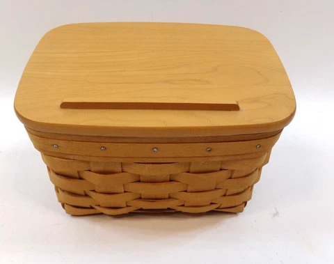 Longaberger 1996 Recipe Basket with Protector No Liner 8" x 6" x 6" Cover
