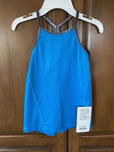 Lululemon Ivivva Blue Sz 8 Twist And Tie Tank Top Sleeveless Athletic Shirt New - Picture 1 of 7
