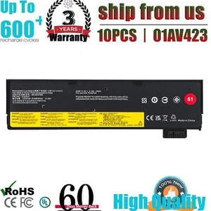 Lot*10 61 01AV422 01AV423 Battery for Lenovo Thinkpad T470 T480 T570 P51s P52s - Picture 1 of 11