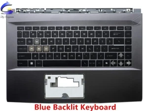 Funda superior con reposamanos para MSI Thin 15 MS-16R8 MS-16RK teclado retroiluminado azul - Imagen 1 de 3