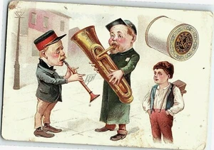 Coats Calendar 1890 Card Trade Thread Street Cotton Spool Victorian Musicians  - Picture 1 of 3