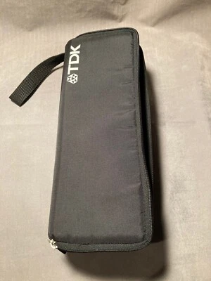 TDK Case Logic 15 Cassette Tape Storage Black w Music Elvis, Miles Davis Najee - Image 1 of 4