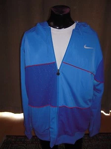 Nike Trainingsjacke Hoody Blau Ipod Mp3 Pocket Selten Frisch Herren Größe XXL Full Zip - Bild 1 von 7