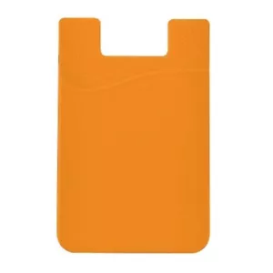 Stick-On Adhesive Silicone Cell Phone Card Holder ORANGE - Picture 1 of 1