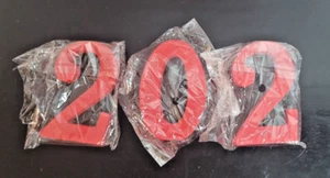 NEW ~ 3 Wooden Block Numbers Craft Home Decor Number 2 ~ "2" & 1 ~ "0" ~ Red - Picture 1 of 3