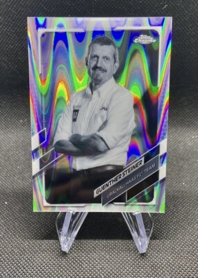 2021 Topps Chrome Formula 1 GUENTHER STEINER B&W RayWave #92 F1 Haas - Image 1 of 2