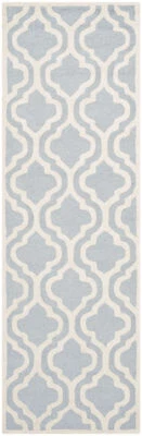 Safavieh Cambridge LIGHT BLUE / IVORY Wool Runner 2'-6 x 8' - CAM132A-28 - Image 1 of 2