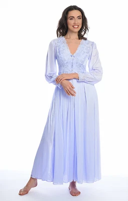 Shadowline Nightgown Women's Perifrost Long Nylon Gown with Robe Peignoir Set - Image 1 of 4