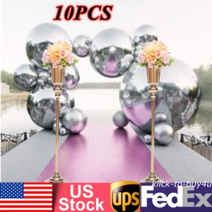 10X Trumpet Vase Wedding Centerpiece Flower Stand Metal Vintage Flowers Decor - Picture 1 of 24