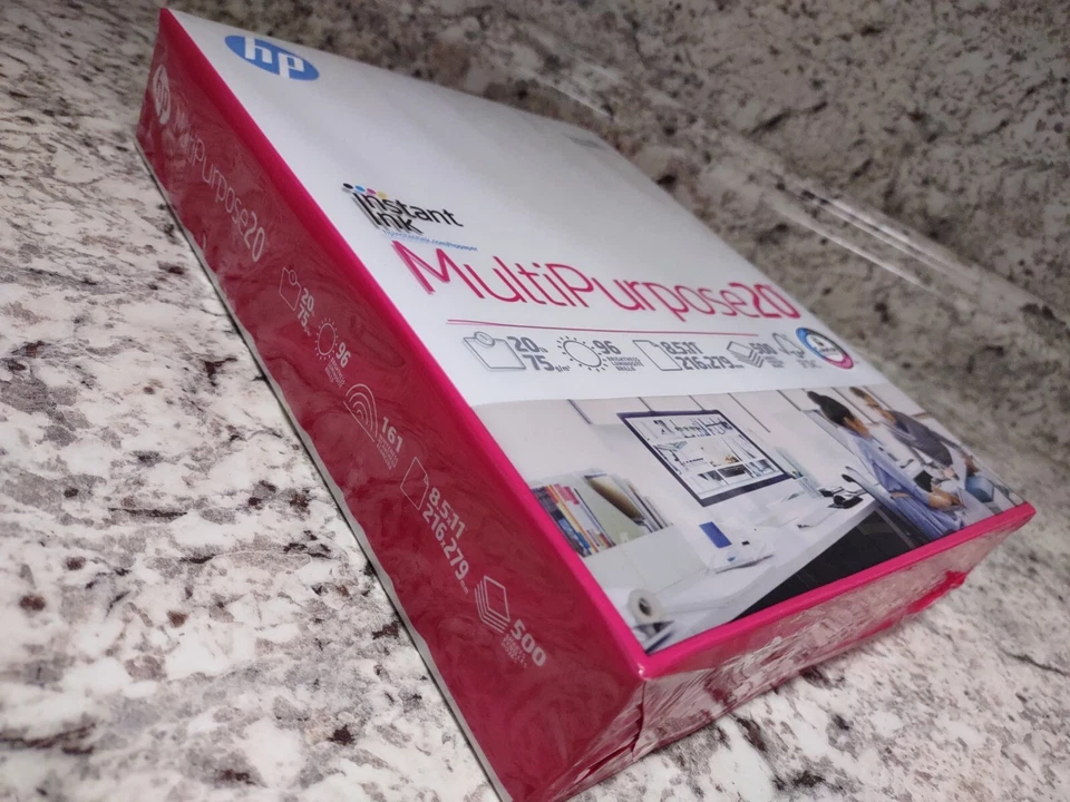 HP Printer Paper MultiPurpose 20lb, 8.5x11, Letter, 96 Bright,1 Ream, 500 Sheets - Image 1 of 4