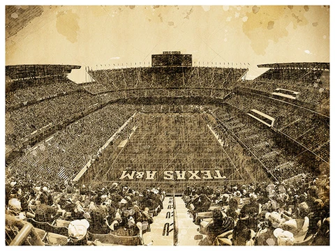 Texas A&M Aggies Art Poster Print Sketch Wall Art Man Cave Decor 12x16" Cover